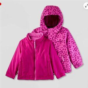 Cat & Jack 12 month Pink Leopard 3-in-1 Snowplay Jacket System
